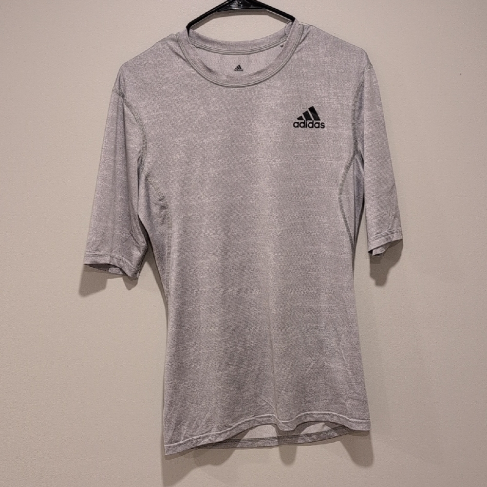 Adidas Heather Gray Tee with Black Logo